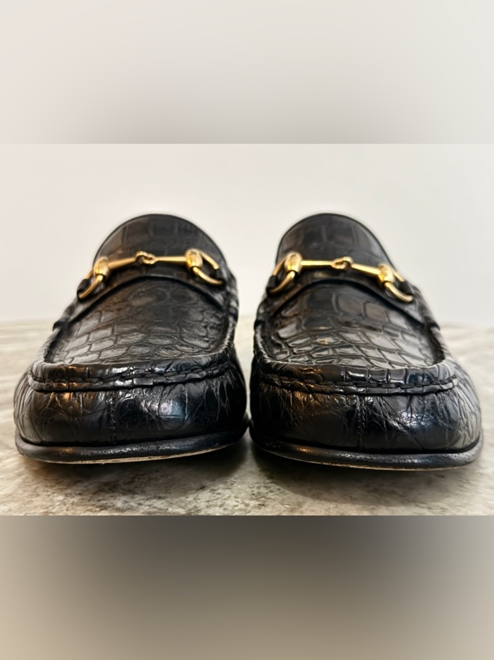 GUCCI 1953 CROCODILE LOAFERS BLACK HORSEBIT JORDAAN 12.5 / US  $4500 ALLIGATOR - Picture 8 of 11